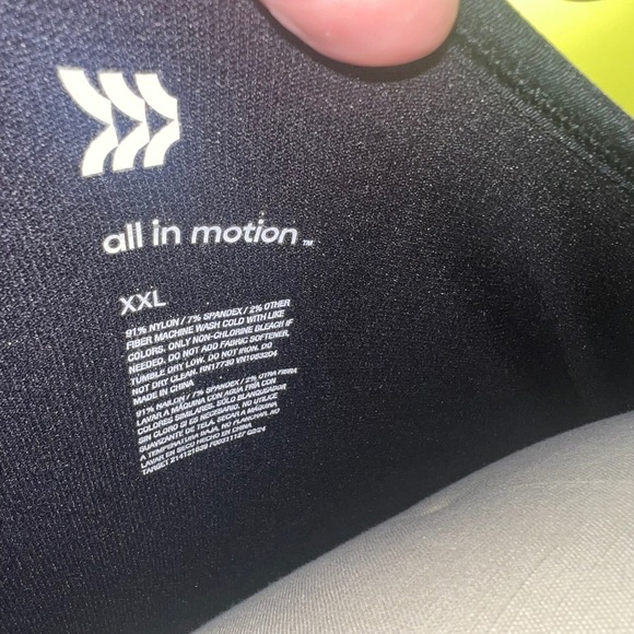 All in Motion XXL Black Sparkle Crop Top Long Sleeve Square Neck Activewear - Picture 5 of 8